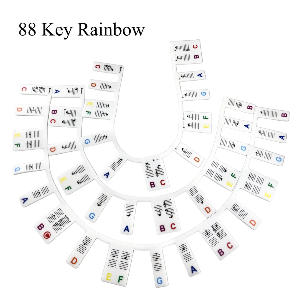 Miwayer 61/88 Keys Piano Keyboard Stickers, Removable Piano Keyboard Note Labels for Learning Piano Notes Guide for Beginner