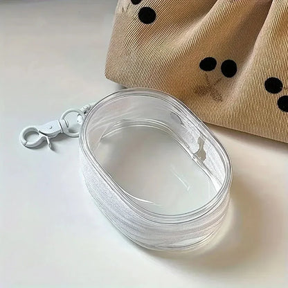 1/2Pcs Transparent Doll Storage Bag with Keychain Outdoor Display Organizer Box for Plush Dolls Earphone Case Accessories