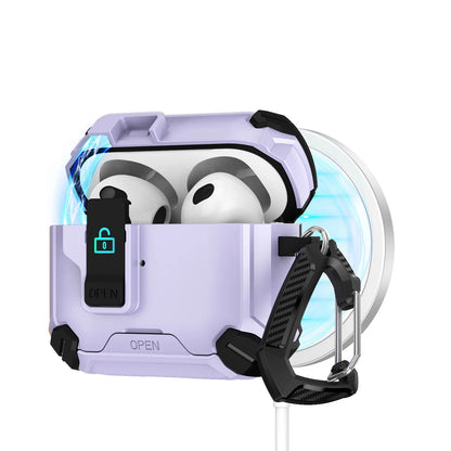 Safety Lock with Magnetic Closure Earphone Case for Airpods Pro 3 & Airpods 1/2/3/4/Pro Elastic Cover Use As Mobile Phone Holder