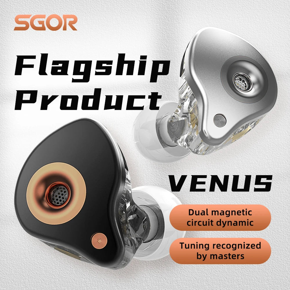 SGOR VENUS In Ear Earphone Dynamic HIFI Super Bass Earbuds Monitor Music Earphones Sport Noise Cancelling Headset of Sportt KZ