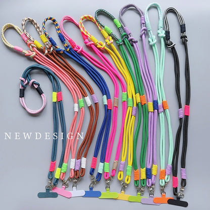 Personalized Trend Double Color Mobile Phone ZY Universal Lanyard Diagonal Span Long Shoulder Strap Rope Fashion Safety Rope