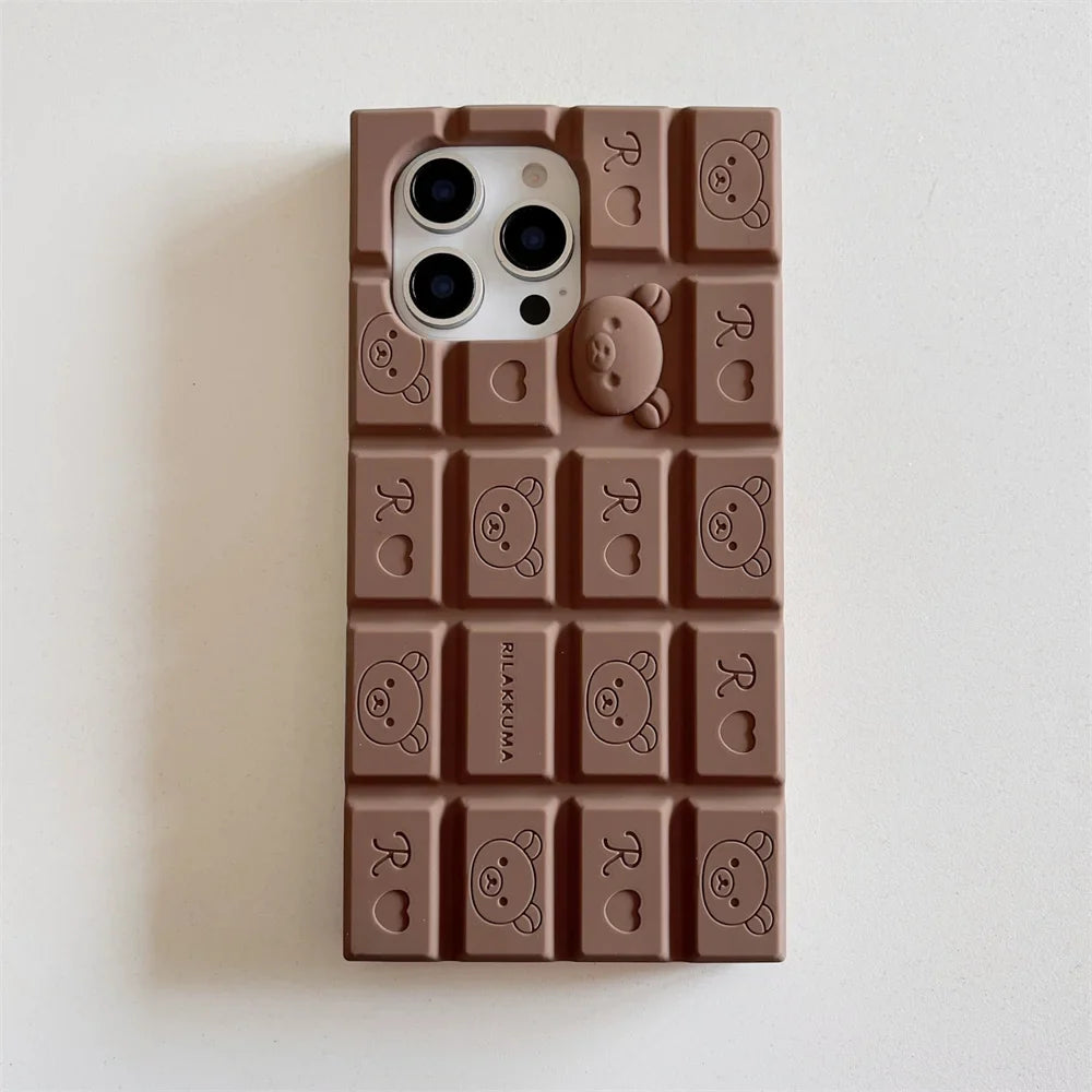 3D Cartoon Chocolate Hello Kitty Rilakkuma Soft Silicone Phone Case