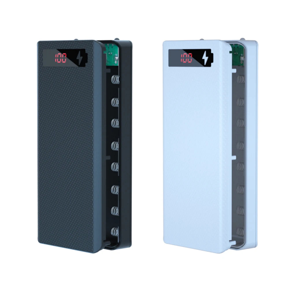 8/10*18650 Power Bank Cases Battery Holder Portable Dual USB Type C Charge Shell for iPhone Xiaomi Huawei 18650 Battery Cases