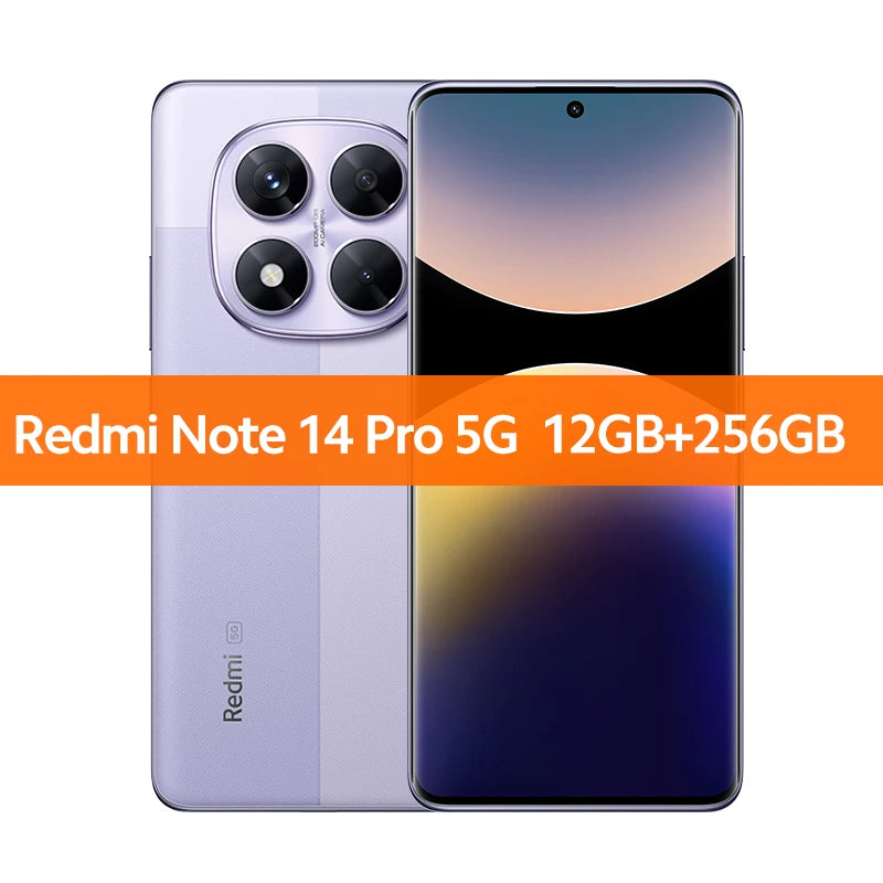 Global Version Xiaomi Redmi Note 14 Pro 5G Smartphone MediaTek Dimensity 7300-Ultra 200MP AI camera NFC 6.67"AMOLED display IP68