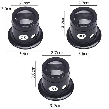 1/Set 5X 10X 15X Magnifying Glass Clip on Magnifier for Watchmaker Jewelry Watch Repair Tools Magnifying glass kit Service tool