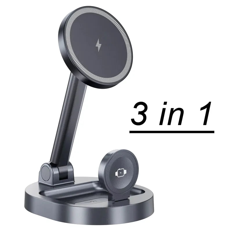 Magnetic 2 In 1 Wireless Charger Stand  Pad Fast Charging Station Dock For iPhone 15 14 13 12 Pro Max Apple Watch 8 7 6 Airpods