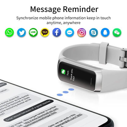 LIGE New Smart Fitness Band Men Women AMOLED Clock Temperature Blood Oxygen Pressure Smartwatch Waterproof Watch For IOS Android