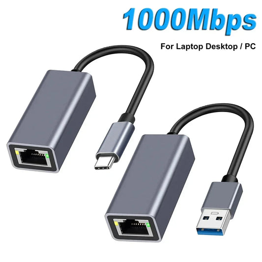 1000Mbps USB Type C Ethernet Adapter RJ45 Network Card for MacBook PC Windows XP 7 Internet Cable Lan USB for Android