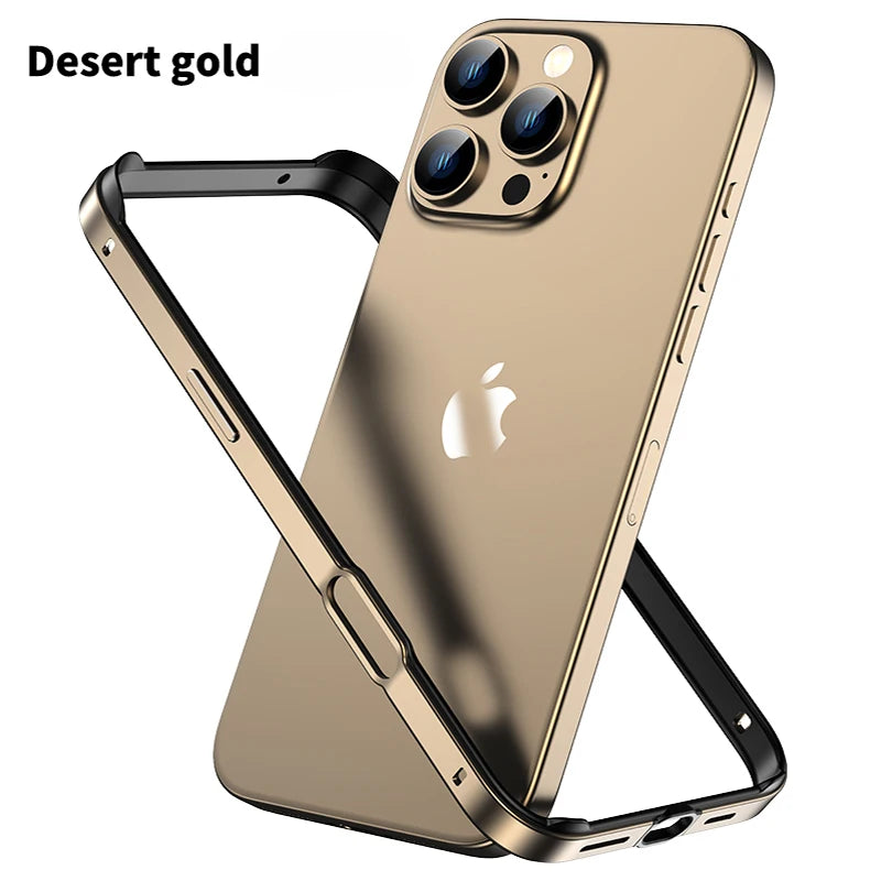 Hybrid Silicone Frame Aluminum Metal Phone Case For iPhone 17 16 15 14 13 12 Pro Max Better Heat Bumper