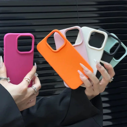 Candy Color Lichee Pattern Soft Phone Case For iPhone 17 Pro Max 11 12 13 14 15 16 Pro Max 17 Air 16E X XS XR Shockproof Cover