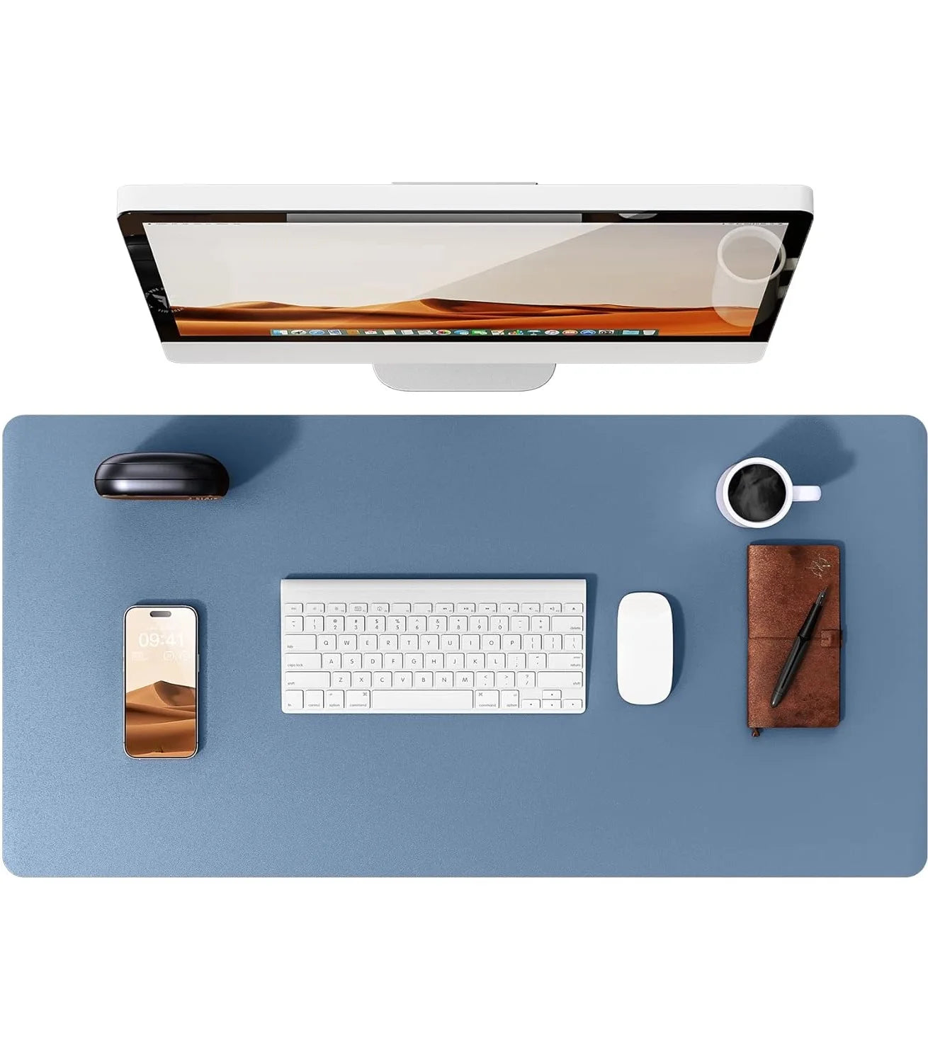 Large Mouse Pad,Office Desk Mat, Leather Desk Pad Protector, Non-Slip PU Leather Desk Blotter, Laptop Desk Pad
