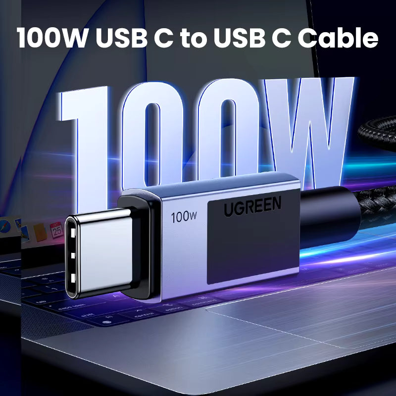 UGREEN USB Type C Cable PD100W Fast Charging Cable for iPhone 17 16 15 Samsung S25 Xiaomi USB C to USB C Cable for MacBook iPad