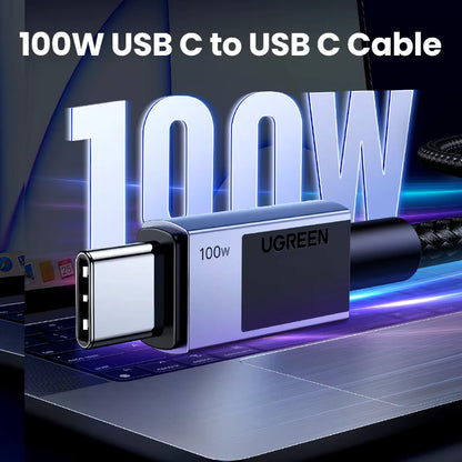 UGREEN USB Type C Cable PD100W Fast Charging Cable for iPhone 17 16 15 Samsung S25 Xiaomi USB C to USB C Cable for MacBook iPad