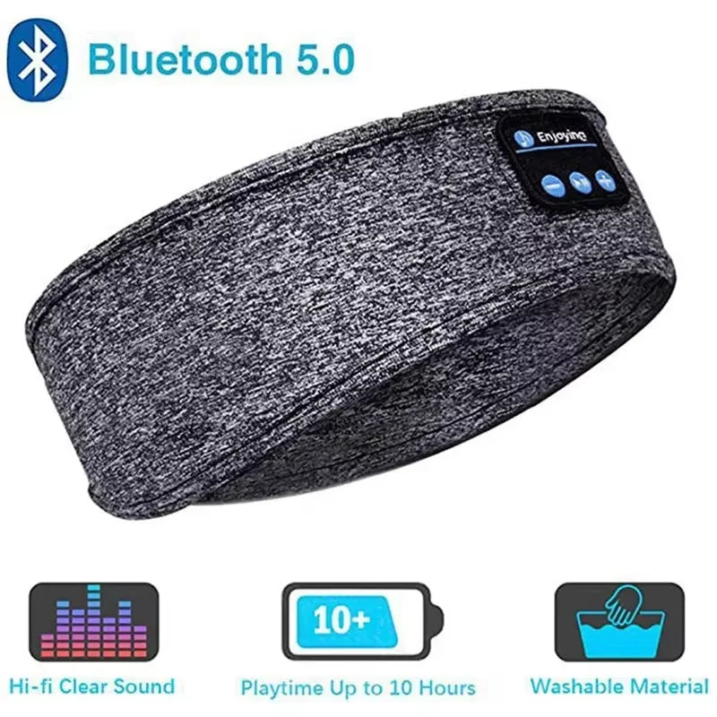 HOMEFISH BT Earphones Sports Sleeping Headband Elastic Wireless Headphones Music Eye Mask Wireless Bluetooth Headset Headband