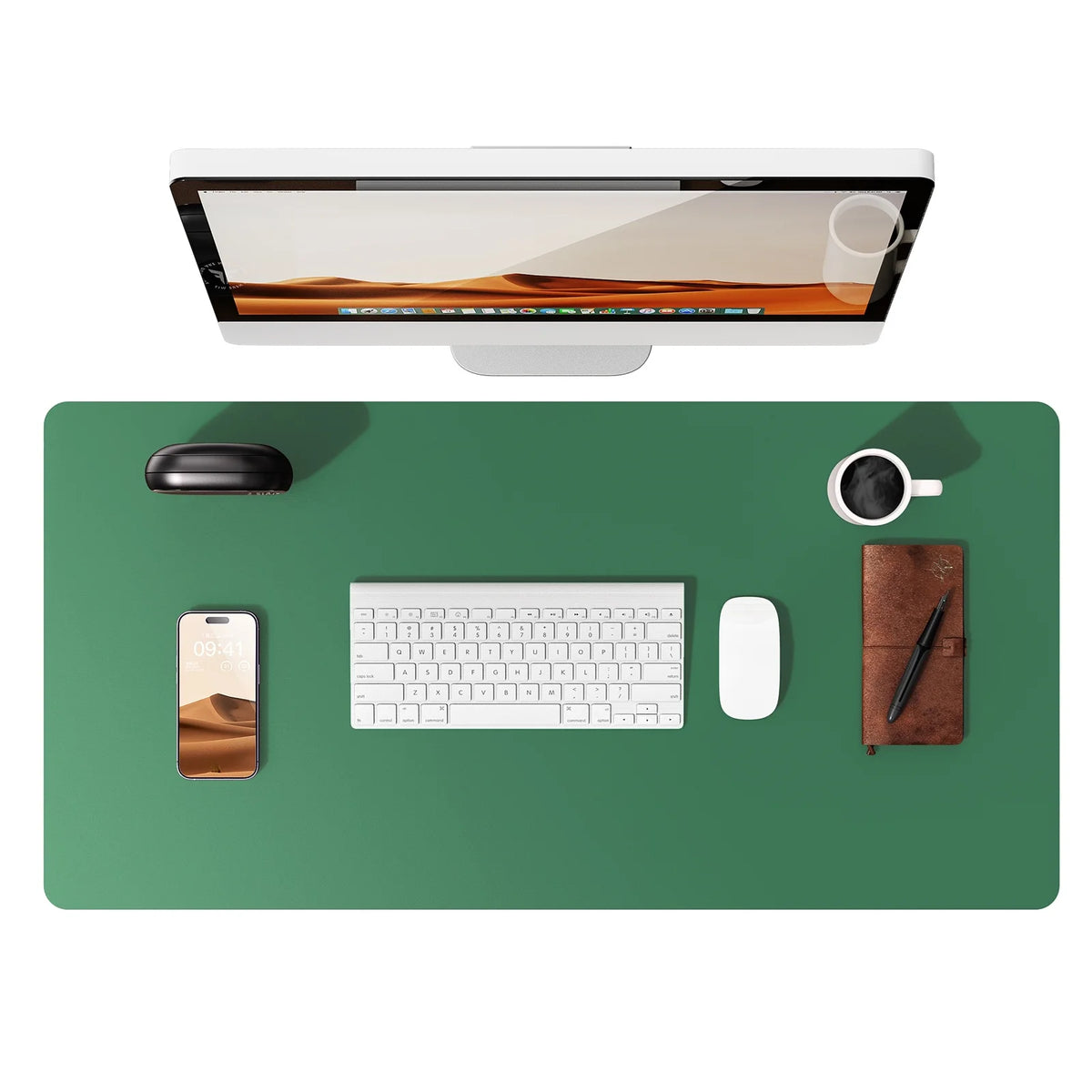 Large Mouse Pad,Office Desk Mat, Leather Desk Pad Protector, Non-Slip PU Leather Desk Blotter, Laptop Desk Pad