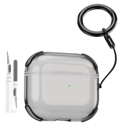 Clear Case For AirPods Pro 3 with Lanyard Keychain & Cleaning Kit Soft TPU Shockproof Protective Case Cover For AirPods Pro 3