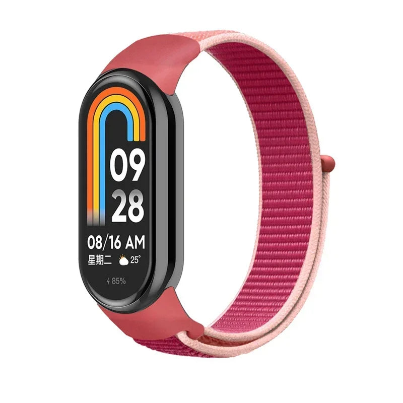 Nylon Loop Sports Strap for Xiaomi Mi Band 9 NFC SmartWatch Wristband Replacement Correa Mi band 9-8 Bracelet Belt Accessories