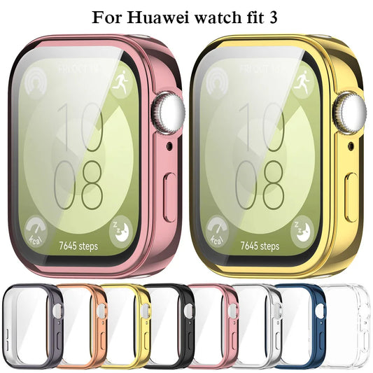 TPU Protection Case Shockproof Cover For Huawei Watch Fit 3 Transparent Case For Huawei Fit3 Smartwatch Shell Frame Accessories