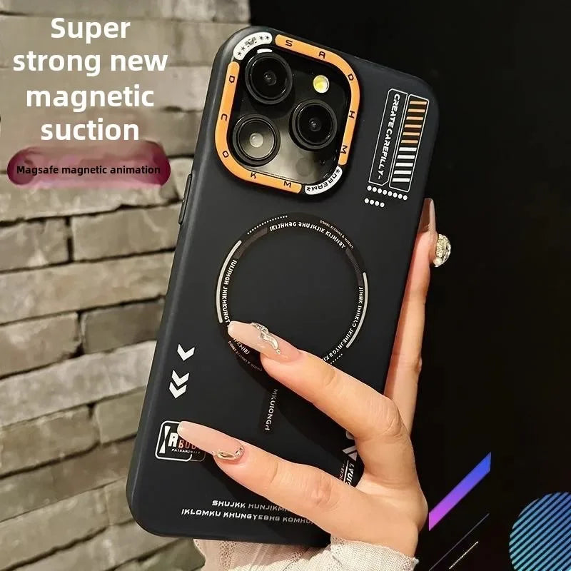 Matte Magnetic Phone Case For iPhone  16 15 13 12 14 Pro Max for Magsafe Wireless Charge Frosted Metal Lens Frame Buttons Cover