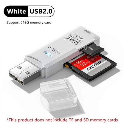 2 In 1 USB 3.0 Card Reader Micro TF SD Card Reader USB Adapter High Speed Card Reader TF Memory Card For PC Laptop Accessories