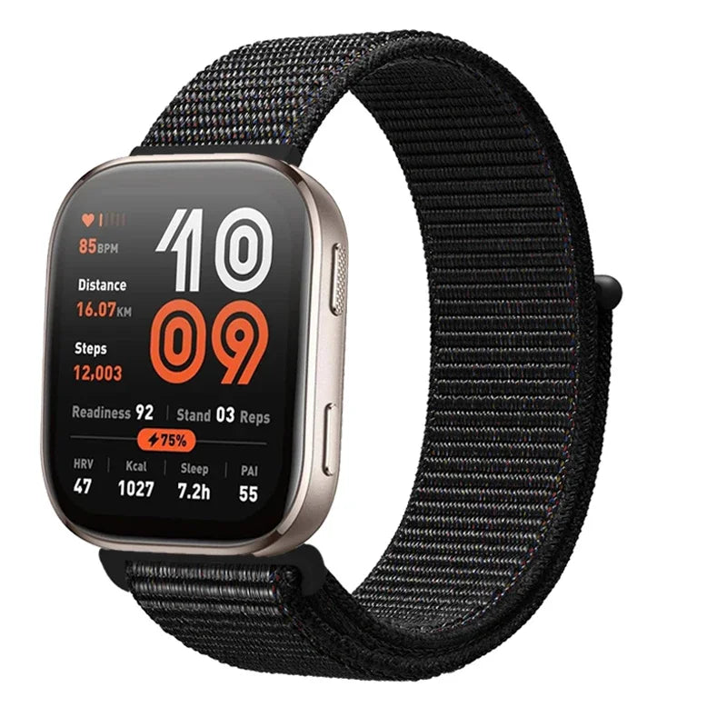 Nylon loop strap For Amazfit bip 6-5-3/u/S/pro Sport 20mm/22mm Bracelet for Amazfit GTS 4/3/2/2e/4 Mini/GTR 4/3/3 Pro/2/2e band
