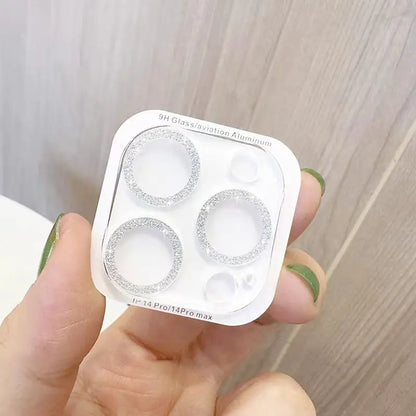 2PCS Bling Glitter Diamond Camera Lens Protector For Apple Iphone 16 15 13 12 Pro Max Sreen Zia Protectors Film For iPhone14plus