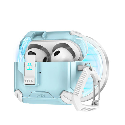 Safety Lock with Magnetic Closure Earphone Case for Airpods Pro 3 & Airpods 1/2/3/4/Pro Elastic Cover Use As Mobile Phone Holder