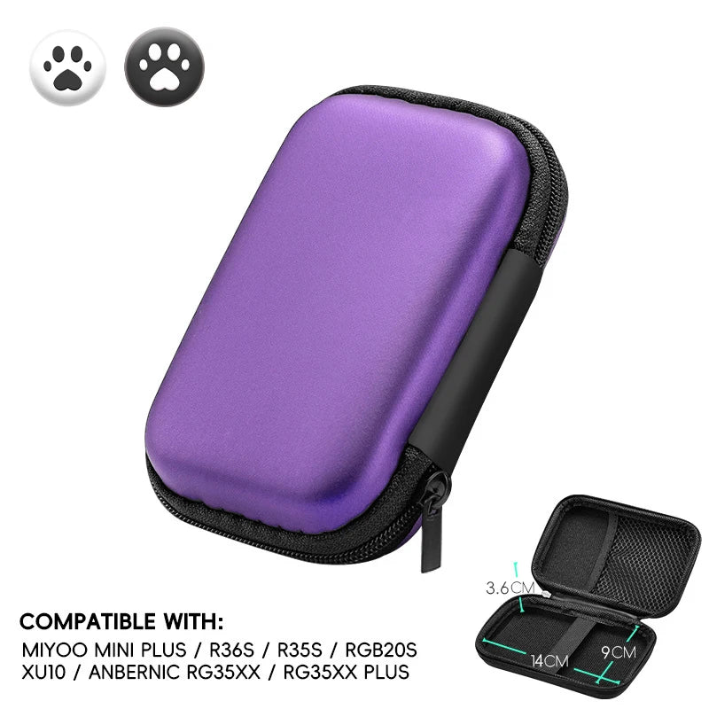 DATA FROG EVA Protective Case For R36S / R35S / RG35XX / Miyoo Mini Plus Retro Handheld Console Storage Bag Shockproof Carrying