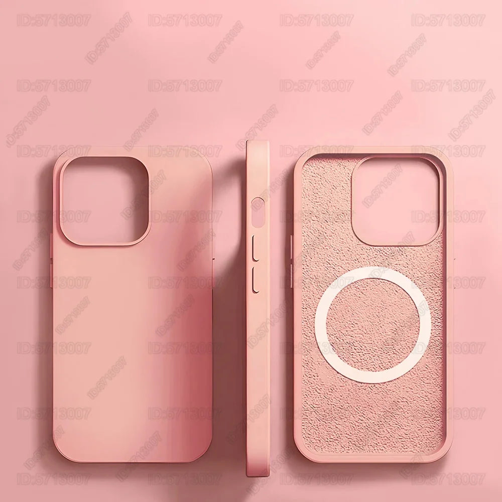 Original Magnetic Liquid Silicone Shockproof Case For iPhone 16 11 12 14 13 15 Pro Max 16 Plus For Magsafe Wireless Charge Cover