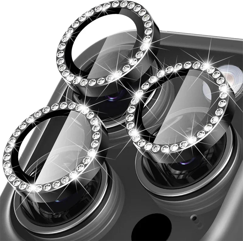 Glitter Diamond Rhinestone Camera Lens Protector for iPhone 17 Pro Max 16 16Pro 15 14  Plus 13 12 Mini 11 Air 17Pro 13Pro 12Pro