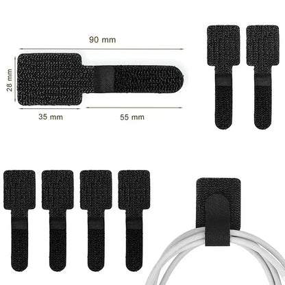 Reusable Cable Organizer Desk Wire Winder Cable Tie Organizer Self Adhesive Cord Rope Holders Cord Protection Straps