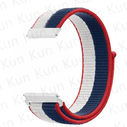 Nylon loop strap For Amazfit bip 6-5-3/u/S/pro Sport 20mm/22mm Bracelet for Amazfit GTS 4/3/2/2e/4 Mini/GTR 4/3/3 Pro/2/2e band
