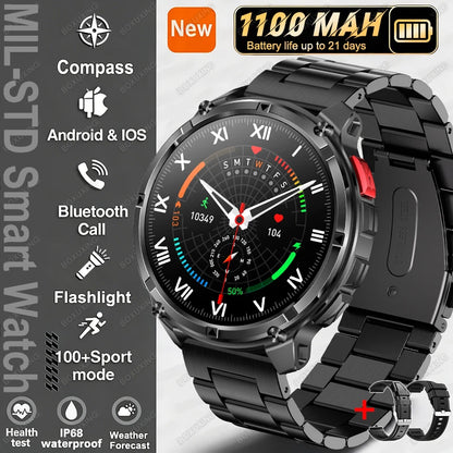 2026 New T-Rex3 Ultra Military Smart Watch 1100mAh Battery GPS Path IP68 Waterproof Sports Tracker Outdoors Compass Smartwatch