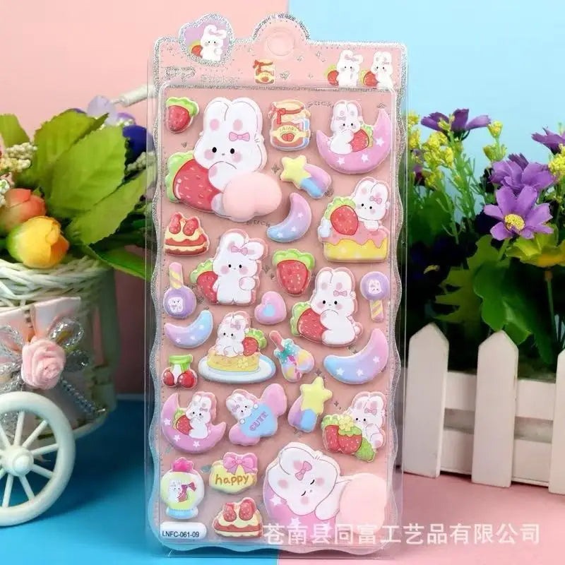 1 Sheet 3D Cute Animal Butt Stickers, Stress Relief Puffy Squishy Sticker for DIY Scrapbook Guitar Phone Case Laptop Decal