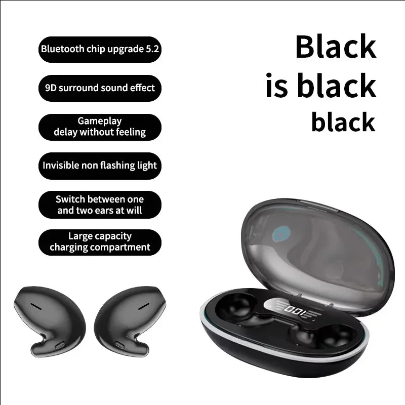 Sleep Wireless Earphone TWS Bluetooth 5.3 Headphones Hidden Earbuds IPX5 Waterproof Noise Reduction Sports Headset