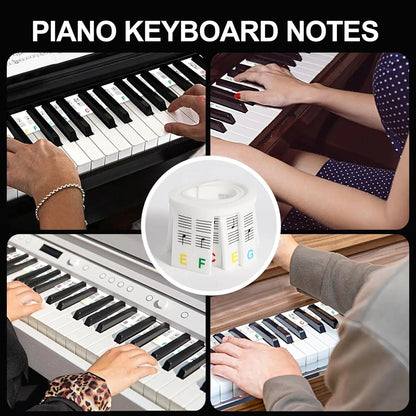 Miwayer 61/88 Keys Piano Keyboard Stickers, Removable Piano Keyboard Note Labels for Learning Piano Notes Guide for Beginner