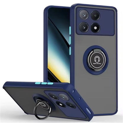 Ring Stand Holder Phone Case For POCO X6 X7 X5 X4 X3 F6 F5 F4 GT F3 Pro Shockproof Magnetic Cover For POCO M6 M5 M3 Pro 5G Funda