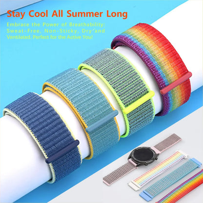 Nylon loop strap For Amazfit bip 6-5-3/u/S/pro Sport 20mm/22mm Bracelet for Amazfit GTS 4/3/2/2e/4 Mini/GTR 4/3/3 Pro/2/2e band