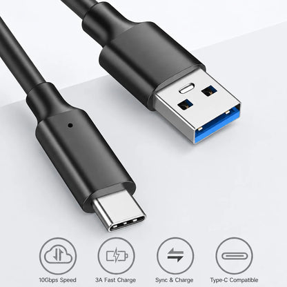 USB 3.2 Type C to A Cable 10Gbps 60W PD Fast Charging Data Transfer for Galaxy S23 S22 Note 20 Pixel iPad Pro SSD Android Auto