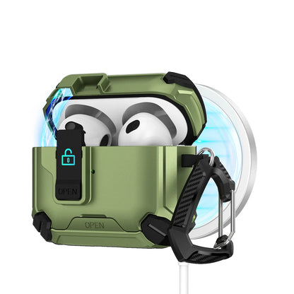 Safety Lock with Magnetic Closure Earphone Case for Airpods Pro 3 & Airpods 1/2/3/4/Pro Elastic Cover Use As Mobile Phone Holder