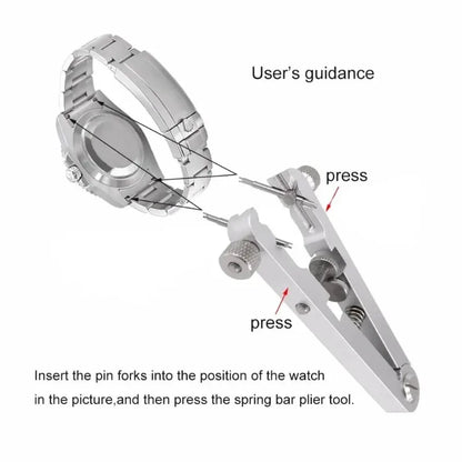 Aluminum Alloy Watch Band Remover Plier Spring Bar V-Shaped Adjuster Watch Strap Repair Tool for Watch Maintenance
