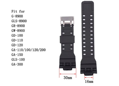 Suitable Brand for Casio G-shock Watch Strap GA100/110/120/GD100/120/GA300/G-8900 Raised 16mm Replacement Watch Straps