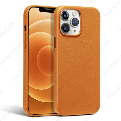 Official Original Animated Leather Cases for iPhone 16 13 14 15 Pro Max for Magsafe Magnetic Wireless Charging Cover For 15 Plus