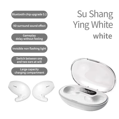 Sleep Wireless Earphone TWS Bluetooth 5.3 Headphones Hidden Earbuds IPX5 Waterproof Noise Reduction Sports Headset