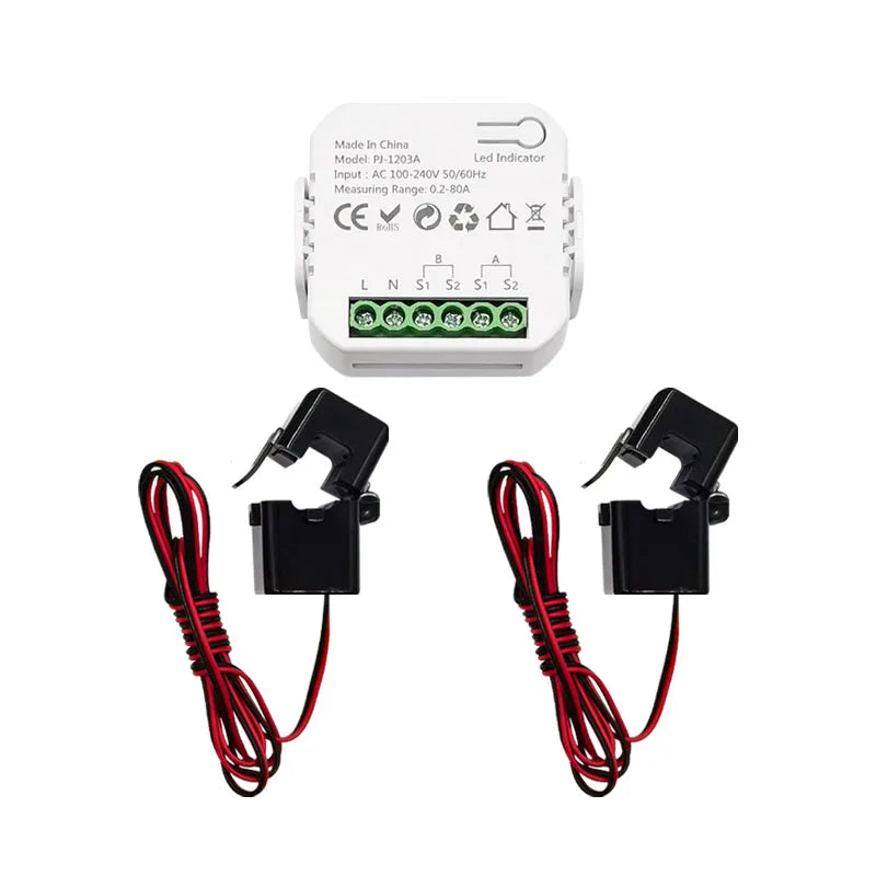 Smart Life ZigBee Energy Monitor, 1, 2 Channel Bidirectional with Current Sensor, App Monitor Power, AC100- 240V Need Gateway