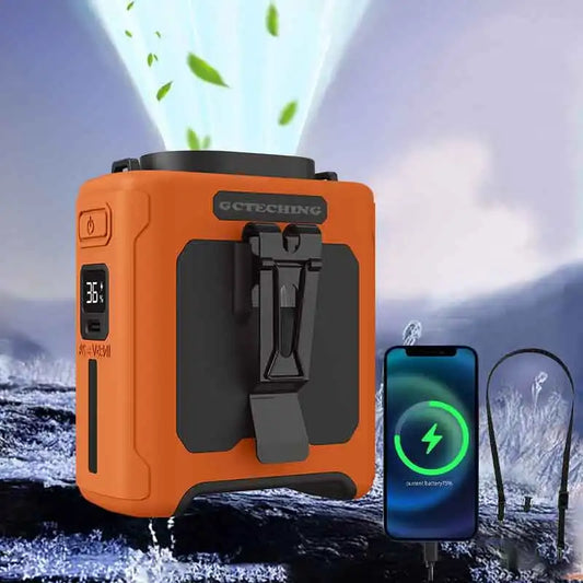 Summer Fan, Portable Waist Clip Fan, 10000mAh Cool Clip Fan, with LED Light and Power Bank Function,  for Outdoor Play and Work