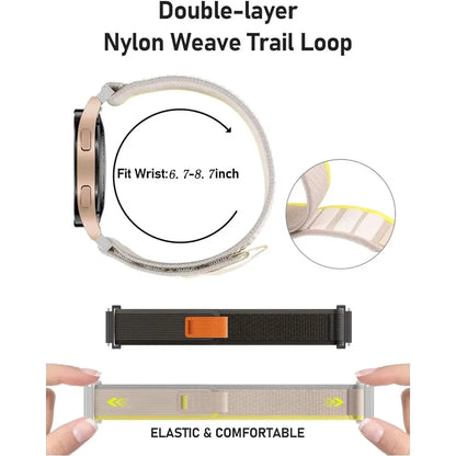 Nylon Band for HaiWei Galaxy Watch 7 6 5 4 40mm 44mm Classic/Active/Gear S3 Frontier 20mm 22mm Sport Loop Strap Amazfit GTS 3 4