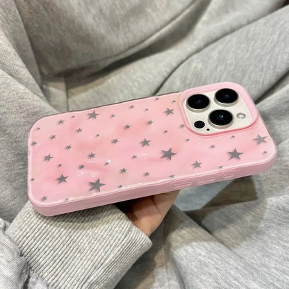 Minimalist Gray-Blue Star Wave Texture Phone Case for iPhone 17 Air 16 15 14 Plus 13 12 11 Pro Max Shockproof Soft Back Cover