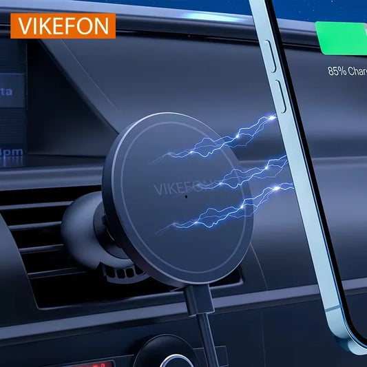 VIKEFON Magnetic Car Wireless Charger For iPhone 12 13 14 15 pro max Air Vent Car Phone Holder Stand Fast Car Charging