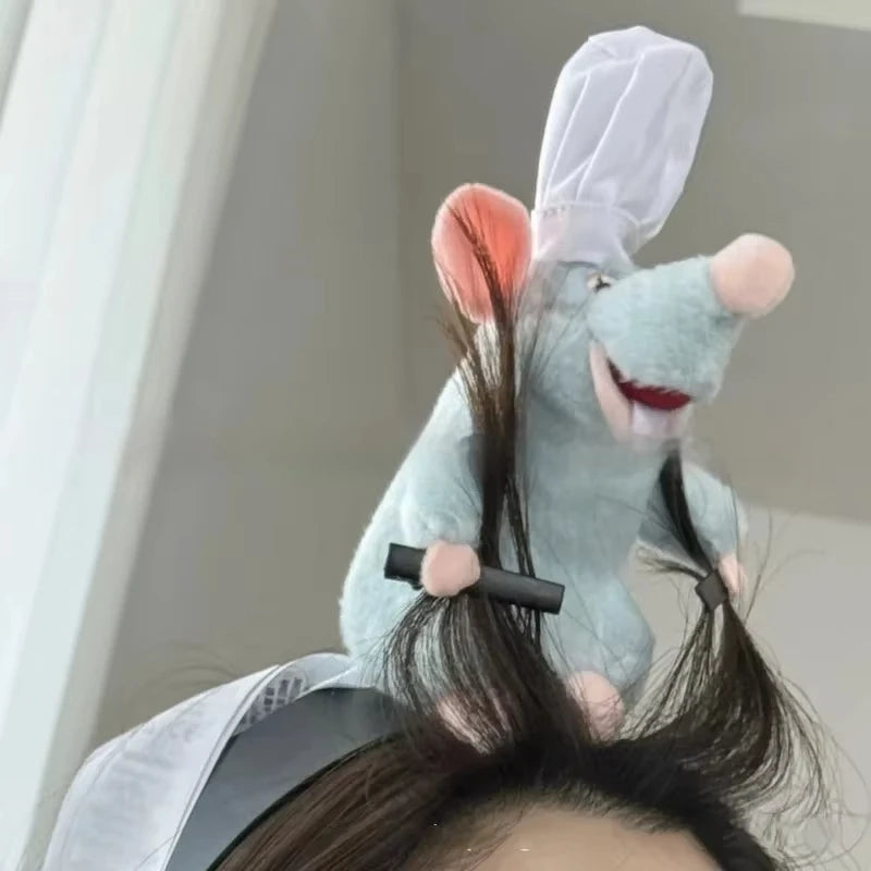 New Ratatouille Hairband Cartoon Anime Cute Plush Doll Hairpin Funny Headband Cute Headdress Creative Headband Girl Gifts